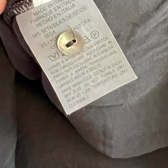 Black Silk Button Down Top - Picture 5 of 7